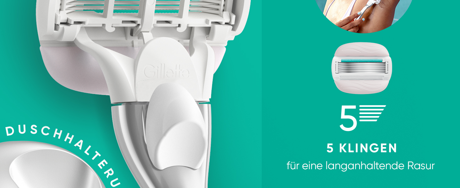 Жіноча бритва Gillette Venus Pro Comfortglide Sensitive для чутливої шкіри, срібляста (бритва + 6 змінних касет)