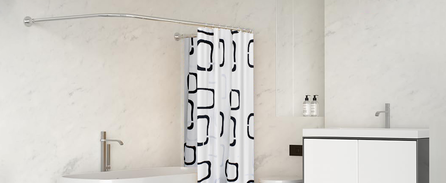 Штанга для душу U-подібної форми uyoyous, 85-120 см, не потребує свердління, з нержавіючої сталі 304, для ванної кімнати/душу