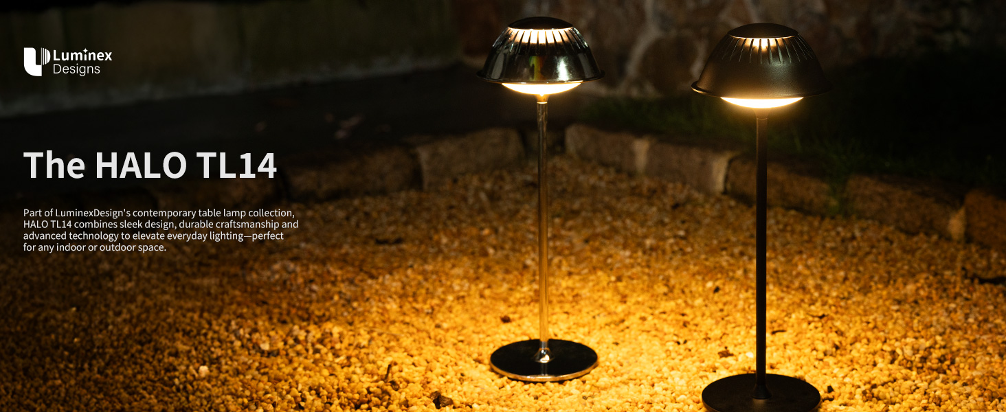 Світлодіодна настільна лампа бездротова LED для вулиці та дому, димована, з акумулятором 5200mAh, водонепроникна IP54, чорна (2 шт)