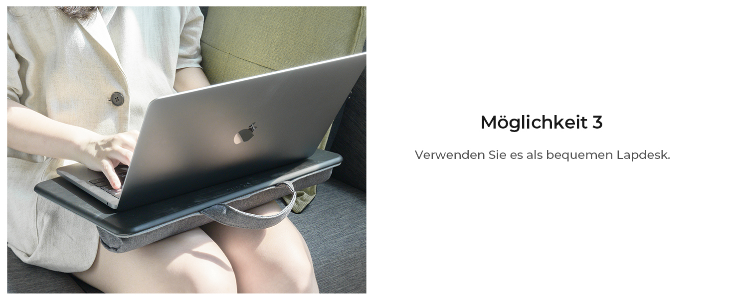 Підставка для ноутбука на колінах, колінцевий столик з подушкою, L – дерев'яний вигляд (M – PU), 30.5 x 57 x 4.5 см