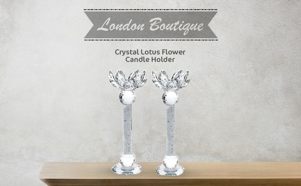 Кришталевий підсвічник Лотос London Boutique, набір 2 шт., декор із кристалами Swarovski, подарункова упаковка