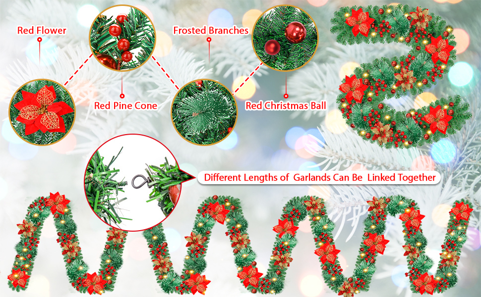 Гірлянда новорічна світлодіодна, 2.7м, 30 LED, зелена, на батарейках