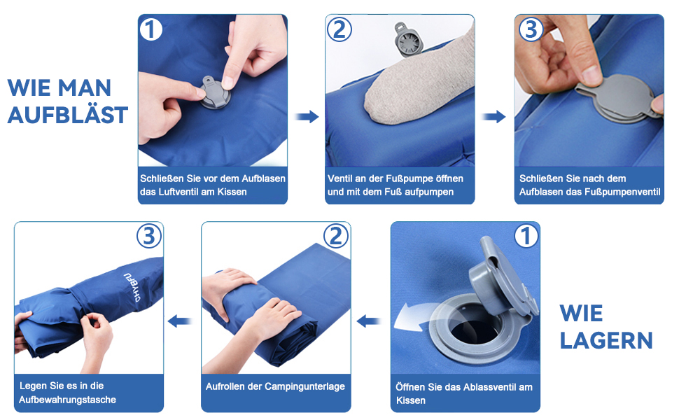 Isomatte Zodight Isomatte Outdoor - самонадувна туристична матрац для кемпінгу, 200см, блакитна