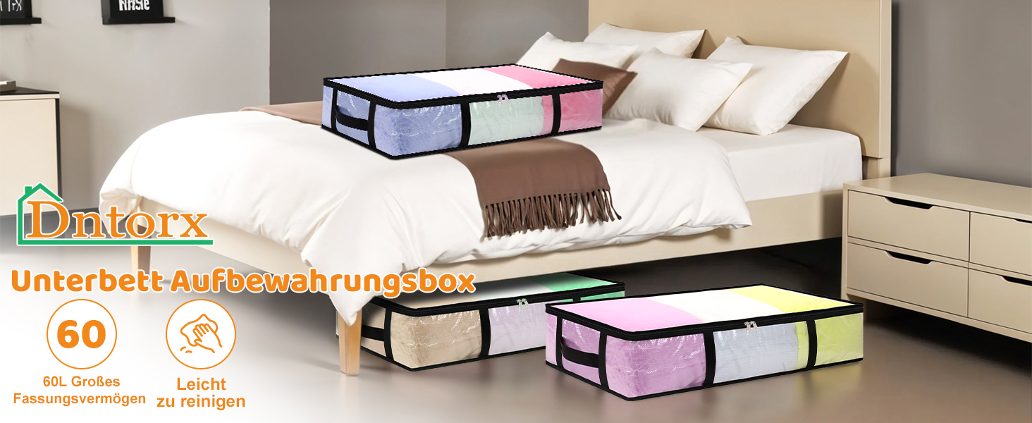 Коробки для зберігання під ліжко (4 шт) 90л з кришкою, прозорі, великі, складні, з ручками. Підходять для постільних речей, подушок, одягу.