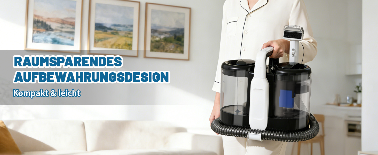 Пристрій для чищення м'яких меблів та килимів, 600W, 17kPa, миючий пилосос, з миючим засобом, компактний, для килимів, диванів, автомобільних сидінь та соф