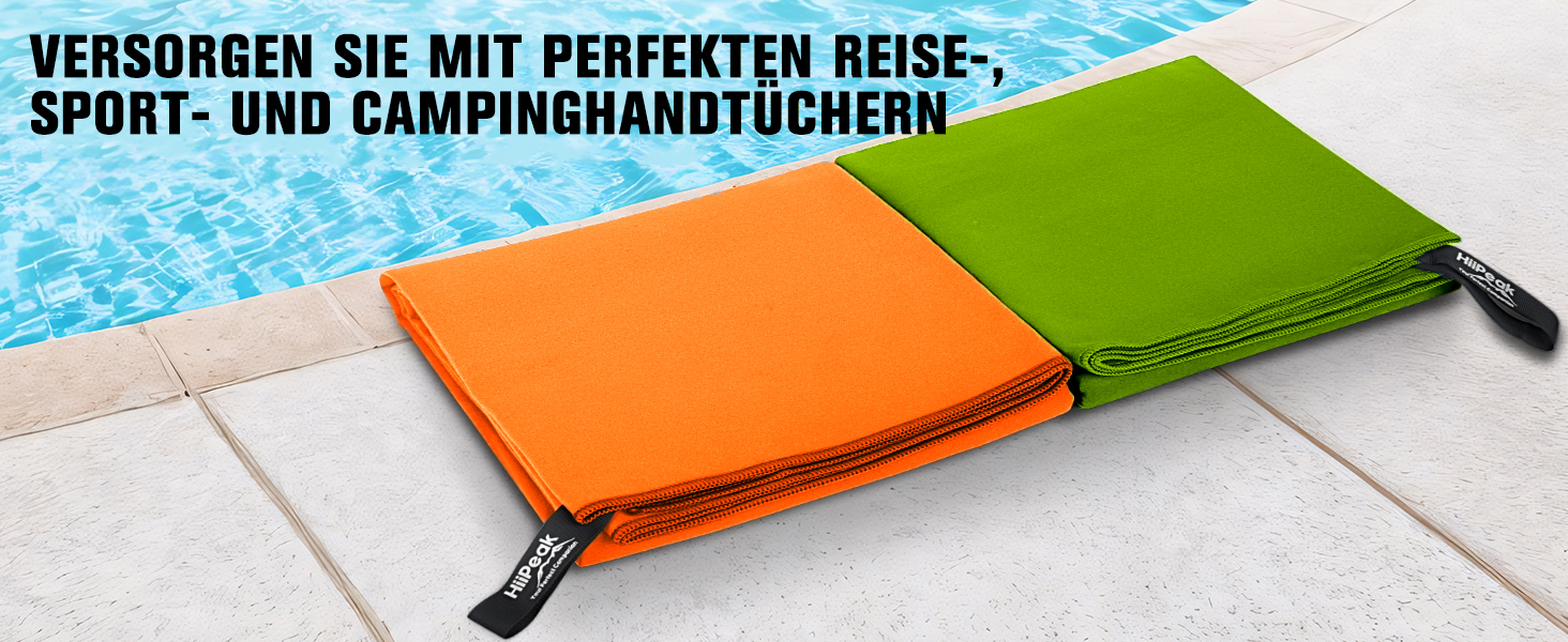 Рушник з мікрофібри HiiPeak: компактний, легкий, швидковисихаючий (50x30 см, помаранчевий)