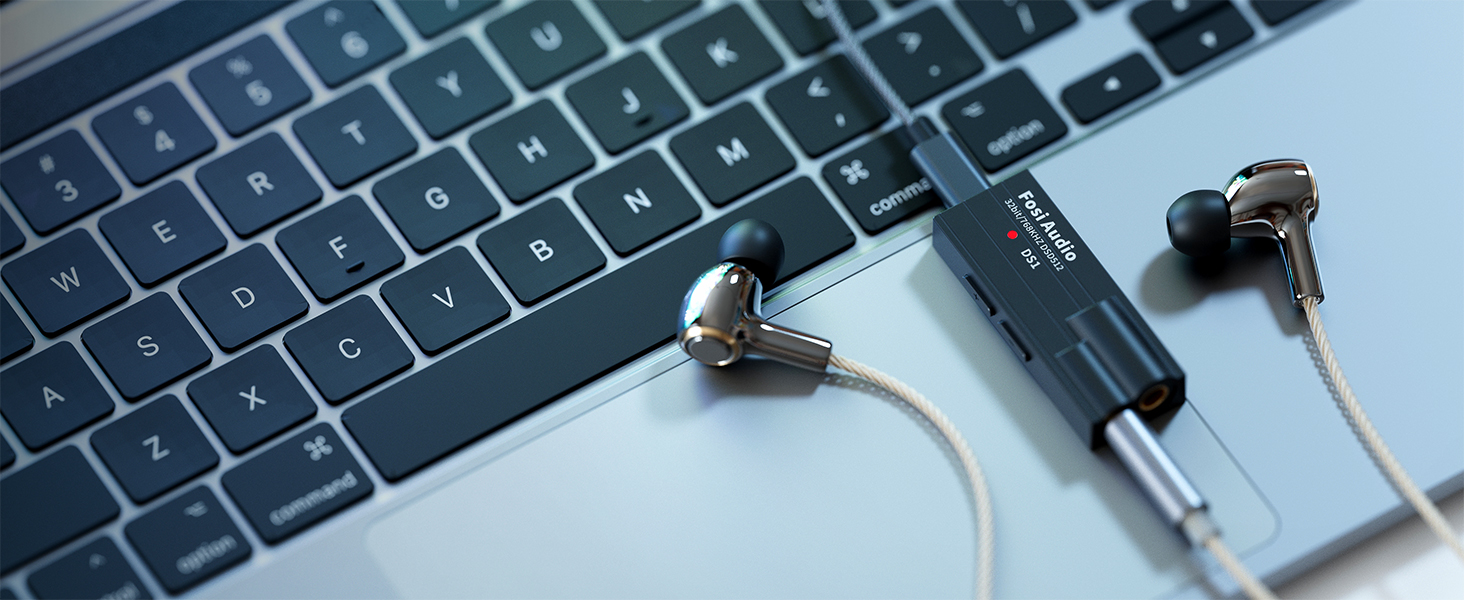 Портативний ЦАП/підсилювач навушників Fosi Audio DS1 з ES9038Q2M, підтримка PCM 32-bit/768kHz та DSD512, 3,5mm та 4,4mm виходи для Hi-Fi аудіо, USB ЦАП підсилювач для навушників