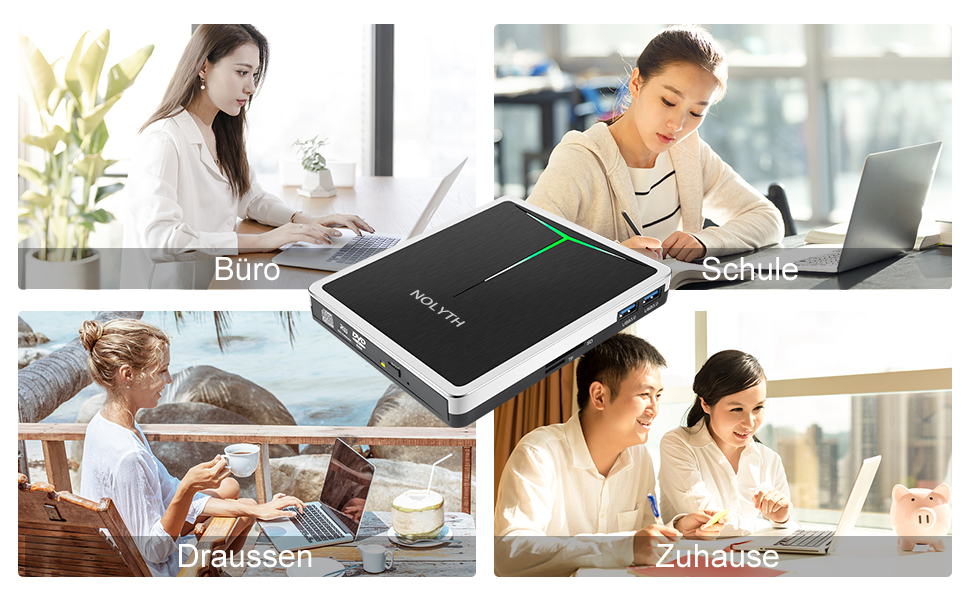 Зовнішній DVD-привід та записувач для ноутбука, Plug and Play USB DVD-бредер