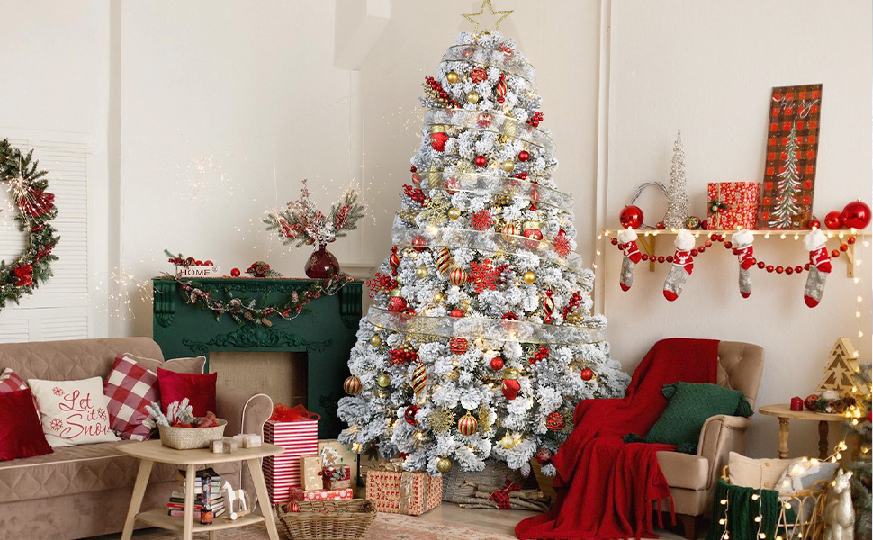 Набір прикрас на ялинку Alupssuc 80 шт. - ялинкові кулі різних форм, з гачками, для святкування Різдва, вечірок та весіль, колір шампань-золото (червоний & золотий)