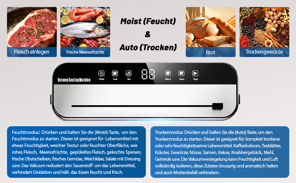 Вакуумний пакувальник FANNOU 5-в-1 для продуктів харчування, з зовнішнім вакуумуванням для банок та контейнерів, чорний