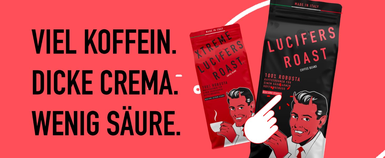 Кава в зернах Lucifer's Roast 1 кг — міцний еспресо темного обсмаження, 100% робуста, низька кислотність, для кавомашин та ріжкових кавоварок