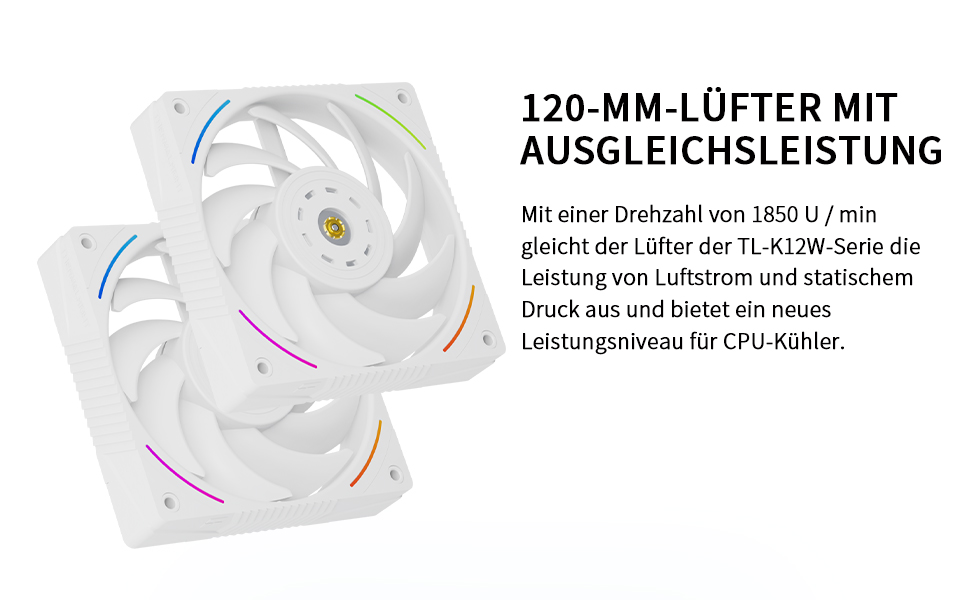 Кулер для процесора Thermalright Phantom Spirit 120 EVO (White), 7 теплових трубок, 2 PWM вентилятори, 2150 RPM, сумісність з AMD AM4/AM5 та Intel LGA 115X/1200/1700/1851/20XX