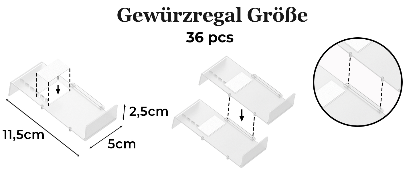 Організатор для спецій Famhap, 24 шт. Прямокутні полички для спецій, органайзер для спецій у ящик, полиці для спецій, органайзер для спецій, прозорі