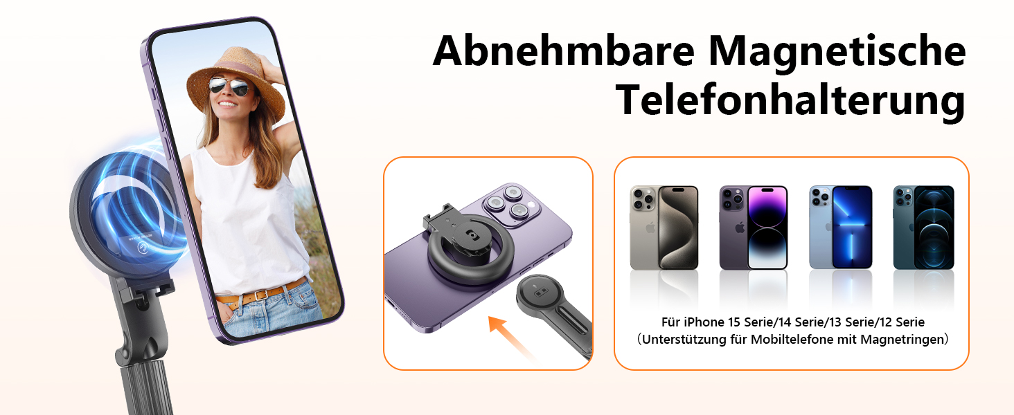 Автоматичне штатив для розпізнавання облич, без додатків, розумна підставка для телефону з пультом дистанційного керування, обертається на 360°, тримач для камери/смартфона, штатив для Vlogs/TikTok (Чорний з магнітом)