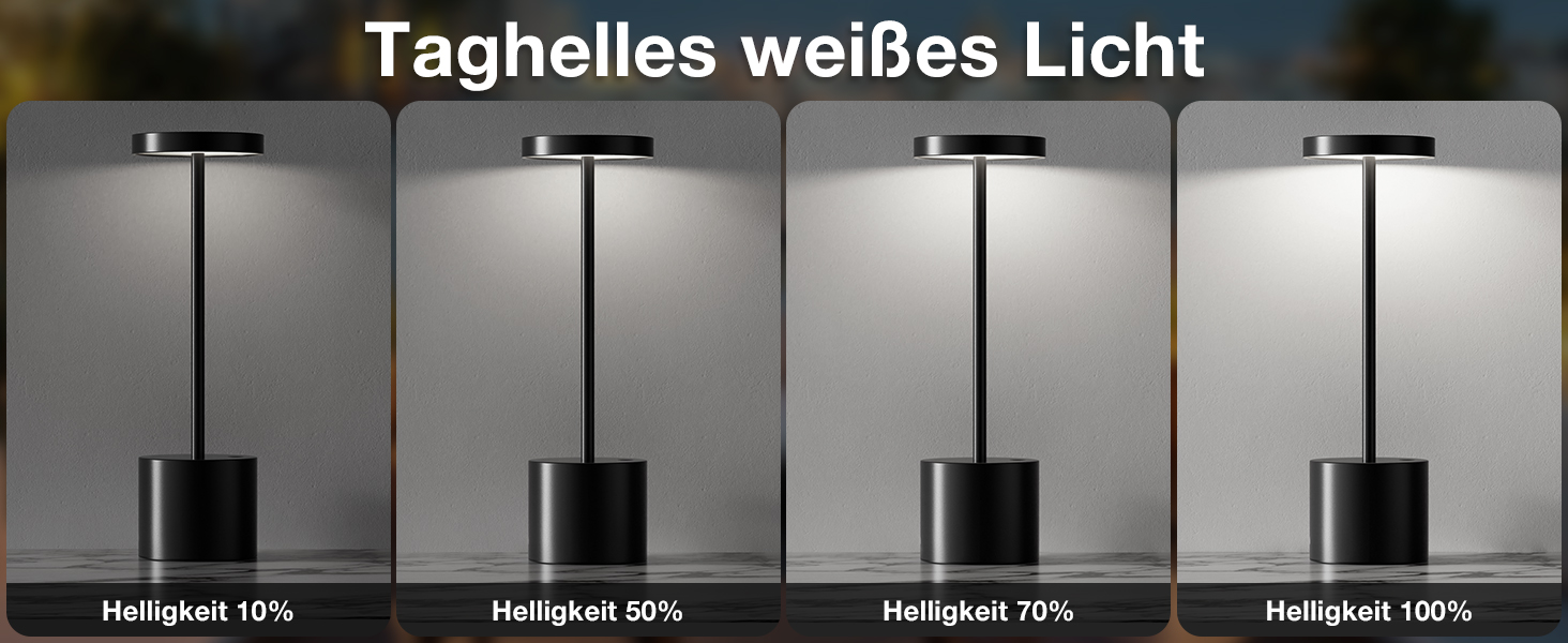 LED настільна лампа бездротова, акумуляторна, торшера з сенсорним керуванням, диммування, 3 колірні температури, регулювання яскравості, для спальні, кафе, чорного кольору, 1 шт.