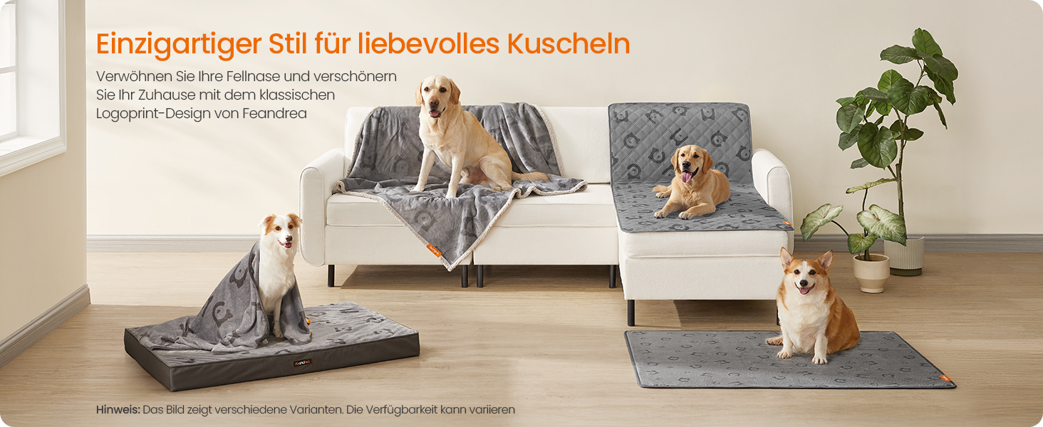 Водонепроникний килимок для собак Feandrea, 178 x 76 см, захист для авто/дивану, машинка миється, антиковзаюча підкладка, стеганий дизайн, сірий PPB025G01 M