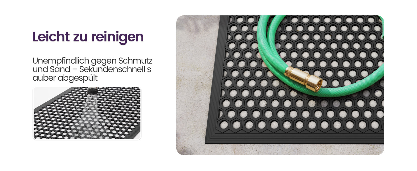 Килимок для дому та вулиці DEXI, 60x90 см, колір вугільний, антиковзаючий, водонепроникний