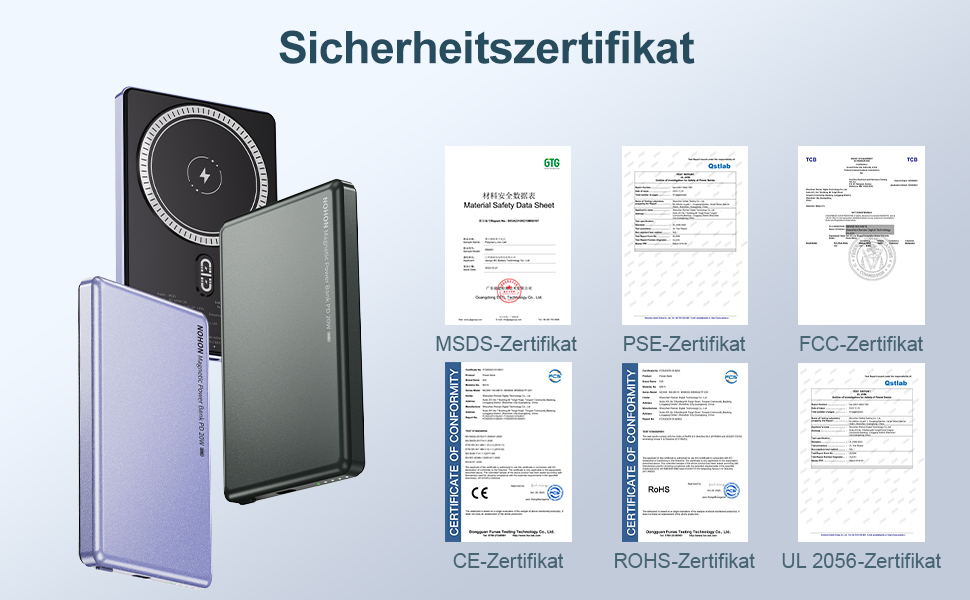 Power Bank NOHON Mag-Safe 5000mAh: Бездротовий акумулятор з магнітним кріпленням, 20W, USB-C, для iPhone 17/16/15/14/13/12 Pro/Pro Max (Грашко-чорний)