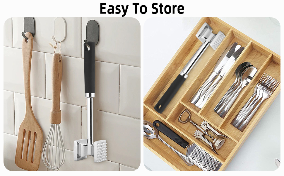 Тідеван Fleischhammer Fleischklopfer: Подвійний молоток для м'яса з нержавіючої сталі 27 см, Antihaft, для стейків, шніцелів, ковбасок, свинини, курки