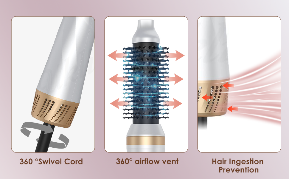 Набір Airstyler Blanco: фен-щітка, плойка для локонів, 1000W, багатофункціональний, для укладки, сушки, об'єму