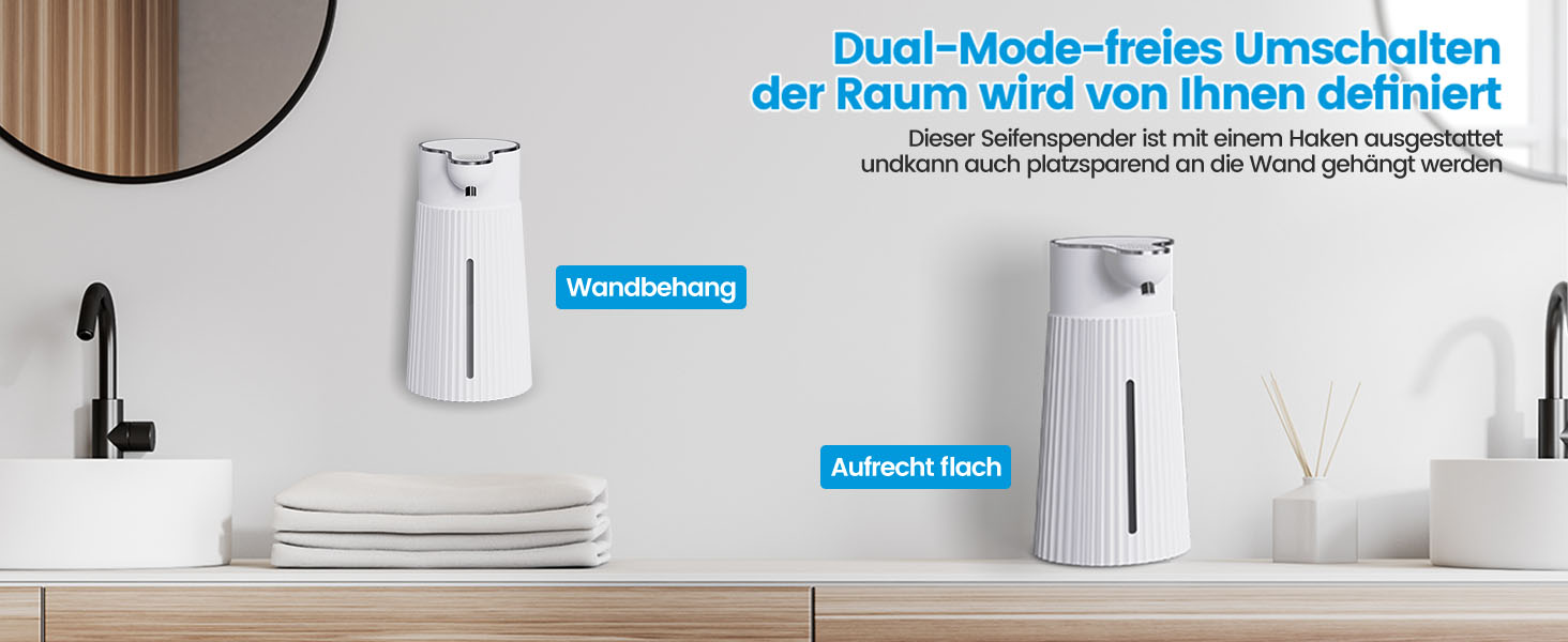 Електричний дозатор мила 400 мл з сенсором, автоматичний, настінний, 2 режими, USB, IPX6, білий