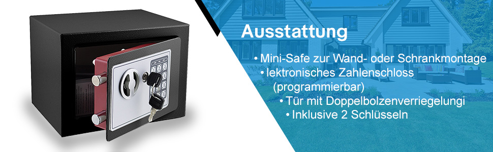 Електронний мінісейф Safe Tresor для стін, меблів, готелів (чорний)