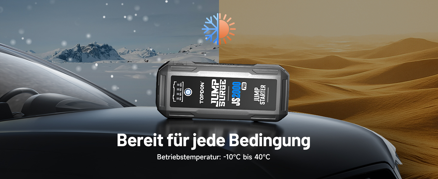 Powerbank TOPDON JS3000 для запуску двигуна, 24000mAh, 12V, для бензинових та дизельних двигунів до 9.0L та 7.0L