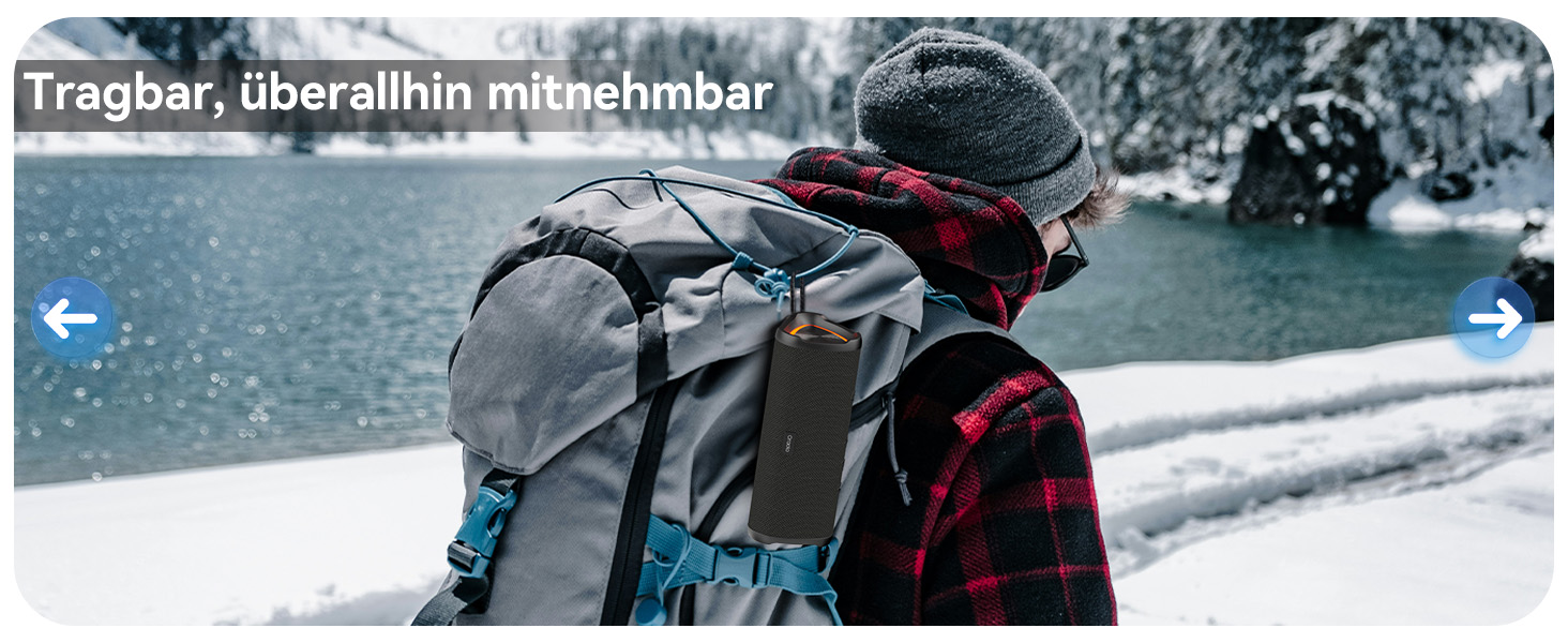 Портативна Bluetooth-колонка Oraolo, бездротова музична система, чорна