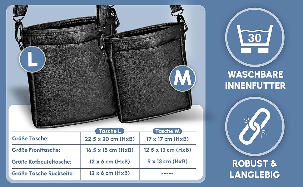 Футляр для ласощів для собак 'Frieda' з високоякісної штучної шкіри, чорний, розмір M. Зручна застібка EasyOpen на магніті, гаманчик для ласощів, сумка для прогулянок з собакою.