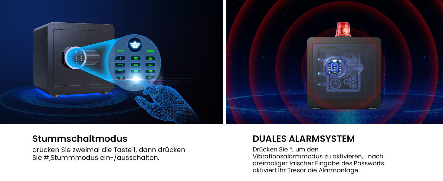 Сейф Kavey Safe Tresor: цифровий замок, подвійний захист, LED-підсвічування, 32L