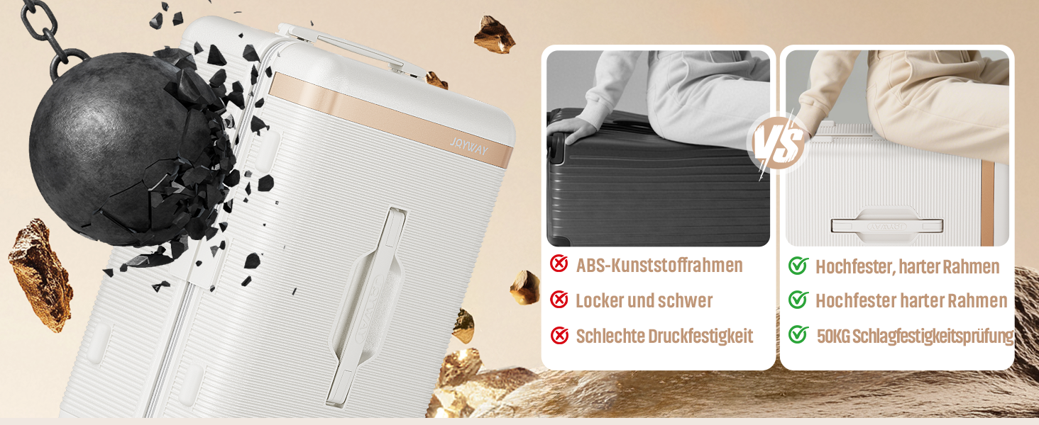 Чемодан Joyway ABS, ручна поклажа, 56 см, білий. З TSA замком, відкидним внутрішнім відділенням та подвійними колесами.