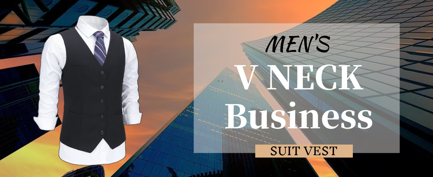 Чоловіча жилетка Allthemen з V-подібним вирізом, однобортна, Slim Fit, для ділового костюма, чорна