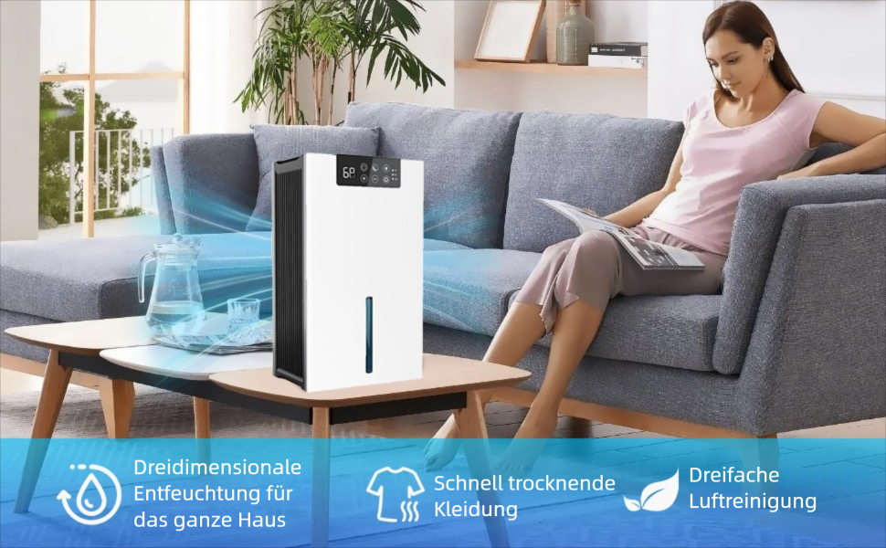 Електричний осушувач повітря 12L/день з цифровим дисплеєм вологості, тихий, з автоматичним розморожуванням, режим сну, проти вологи та плісняви, для спальні та ванної кімнати