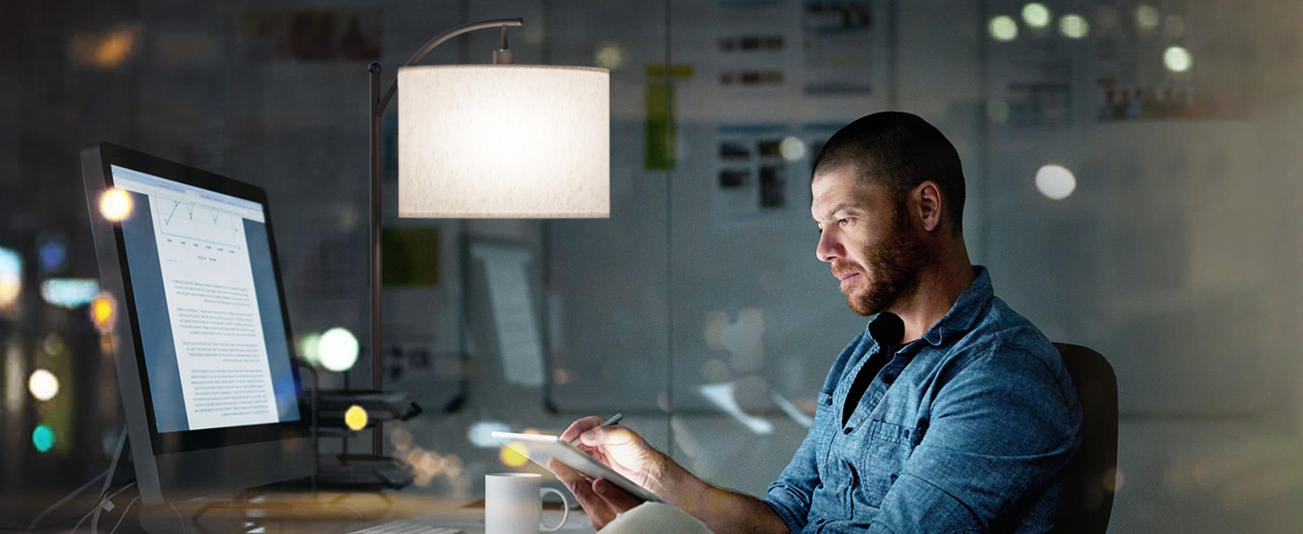 LED торшер GLUROO для вітальні з пультом дистанційного керування, сучасний, з 3 кольорами, регульована яскравість, диммування, з вимикачем на ніжці