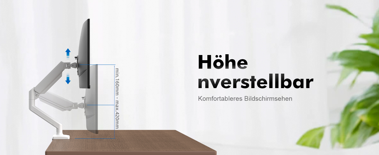 Кріплення для монітора GRIFEMA, 13-32 дюйми, регульоване, поворотне, до 9 кг, VESA 75x75/100x100, білий