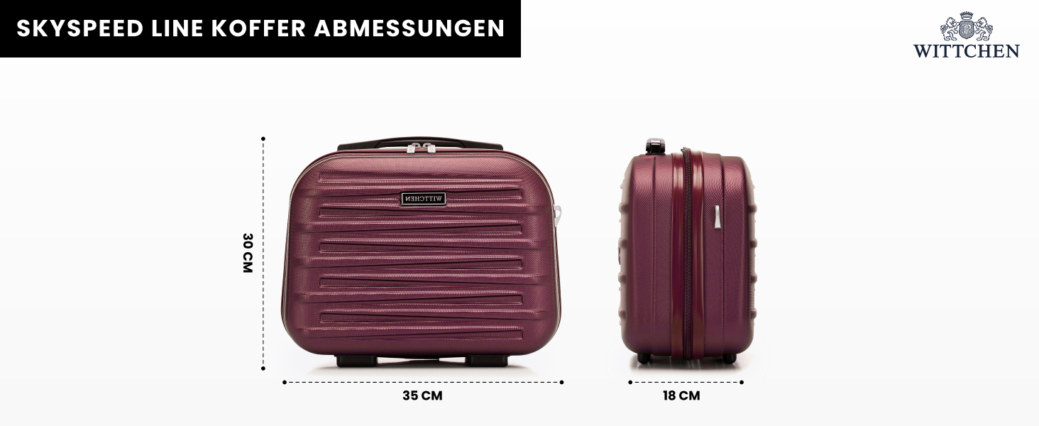 WITTCHEN Skyspeed Line: Великий валіза на колесах з ABS, для подорожей, з комбінаційним замком та телескопічною ручкою, 4 колеса, підходить для Lufthansa/Eurowings/Ryanair/Condor, колір каштанового дерева