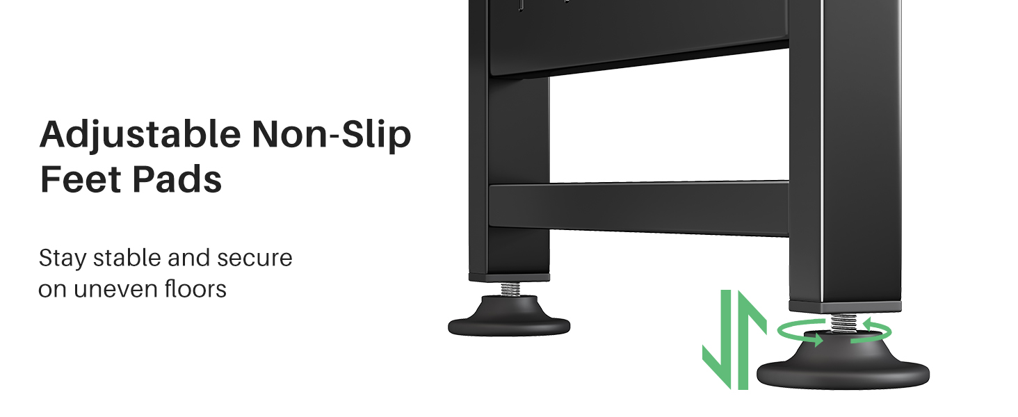 Стійка для мікрохвильової печі SAYZH, 2-рівнева розширювана, з 10 гачками, чорна