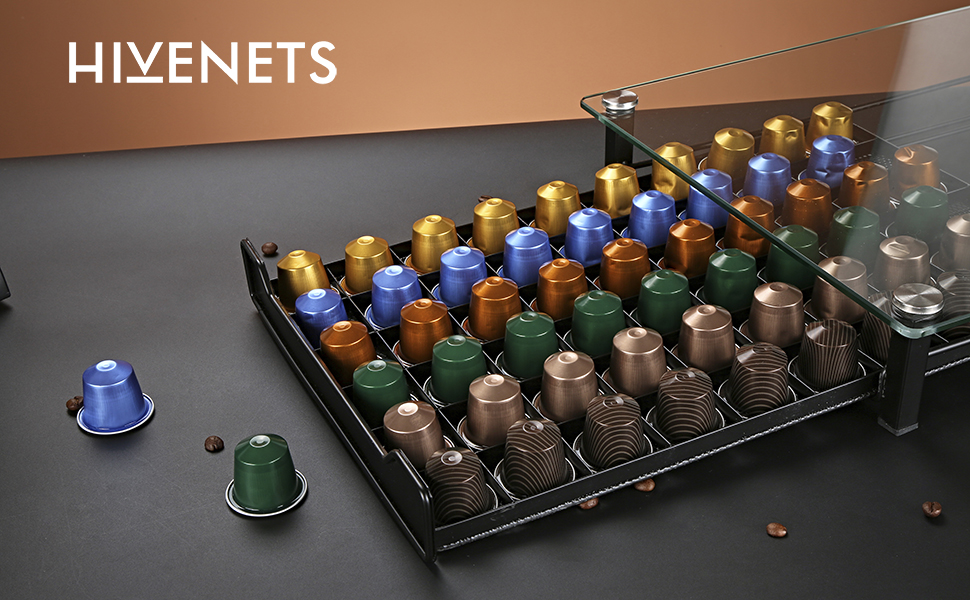 Організатор для капсул Nespresso HiveNets - тримач для 60 капсул з міцного скла