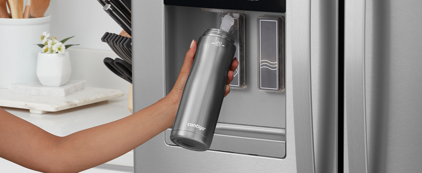 Термобутилка Contigo Ashland Chill з автоспоутом і трубочкою, 590 мл, нержавіюча сталь, ізольована, для води, спорту, велосипеда, походів, не протікає, колір Монако