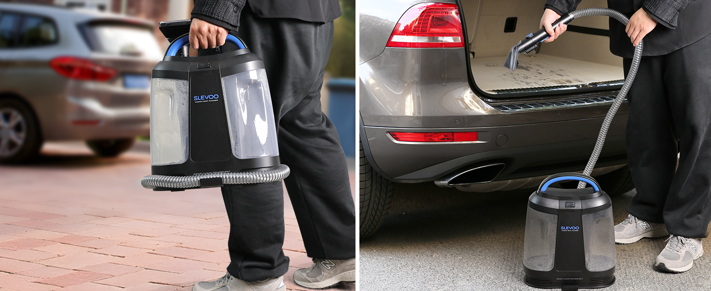 Пристрій для чищення м'яких меблів Slevoo 450W: мокрий/сухий пилосос з миючим засобом для килимів, диванів, меблів та авто