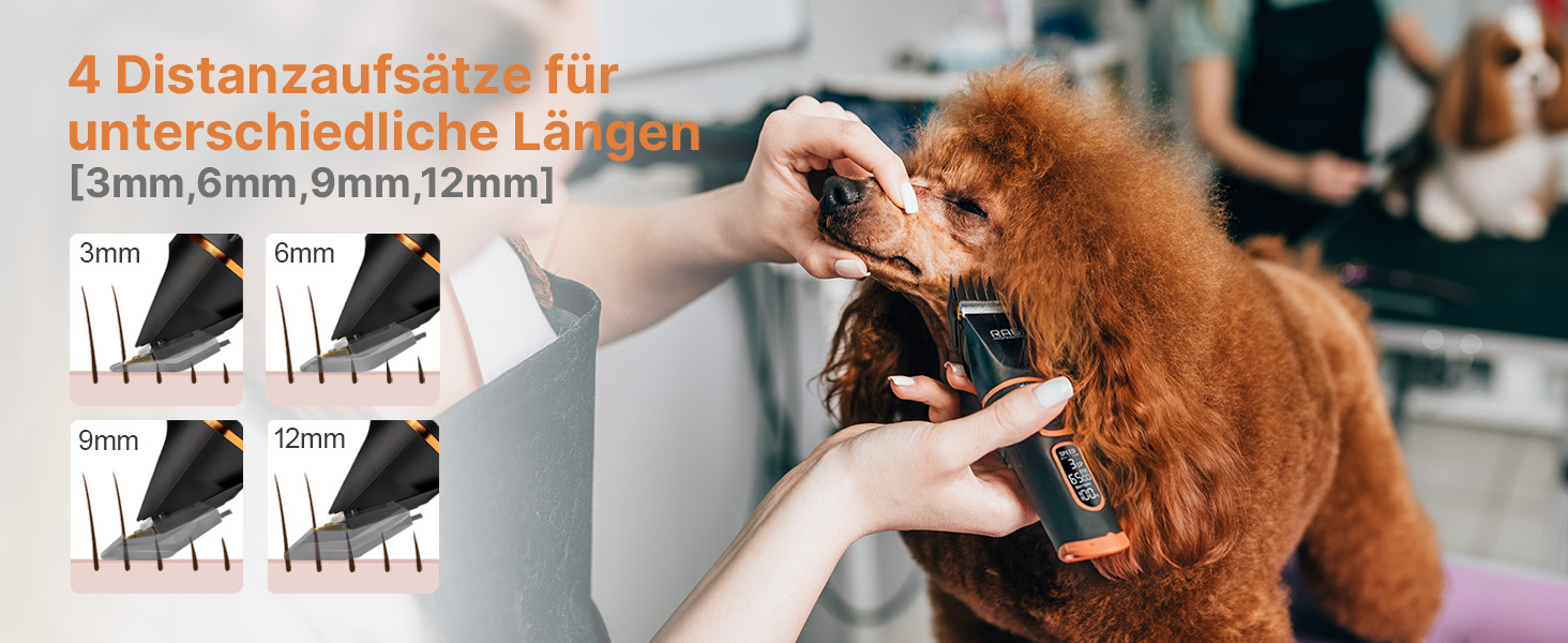 Машинка для стрижки собак RAGI - бездротова, тиха, акумуляторна для собак та котів, чорна