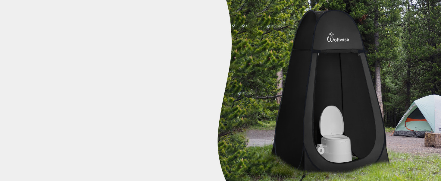 Portable Pop-Up Shower Toilet Privacy Tent - Outdoor Camping Toilet Shelter with Privacy Screen (Black, XL)