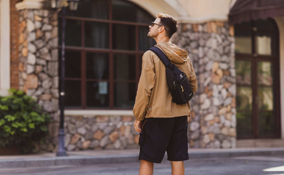 Чорна водонепроникна сумка через плече SkySper Urbanx6 6L - для подорожей, спорту та активного відпочинку