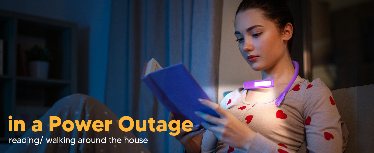 LED лампа на шию для читання Buch - 3 кольори, фіолетова. Лампа для читання в ліжку, в'язання, рукоділля. Подарунок для чоловіків.