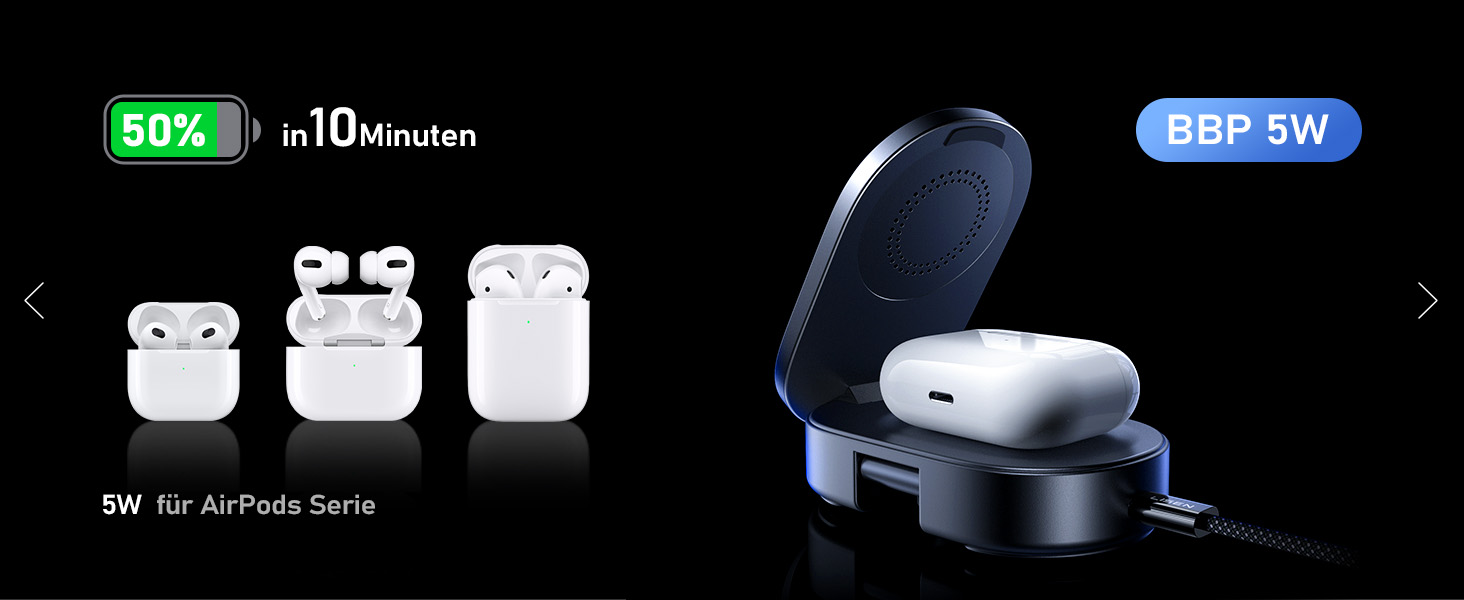 Зарядна станція LISEN 3-в-1 MagSafe для Apple iPhone, Apple Watch та AirPods (25W, Qi2.2) з мережею 45W