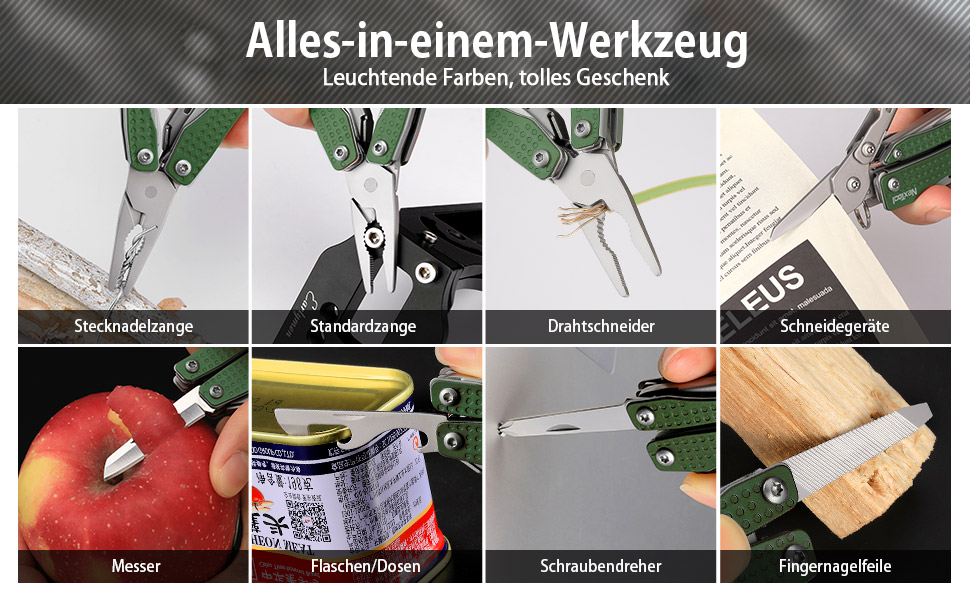 NexTool Mini Flagship Multitool, Mini Multitool 10 IN 1 Multitool Tool with Mini Pocket Knife, Bottle Opener, Scissors, Pliers, Screwdriver, Multifunction Tool for Camping Accessories - (Green)