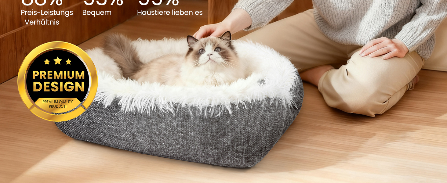 М'яке ліжко для котів, 60x45 см, плюшеве, для котів та маленьких собак, 2 в 1, тепле гніздо, ліжко-мішок, ліжко для котів, 91x71x3 см