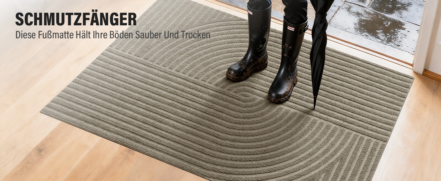 Привідний килимок FEOMOS 60x90 см для дому та вулиці, протиковзний вологопоглинаючий килим для вхідних дверей, коридору, балкона та кухні, бежевий, можна прати