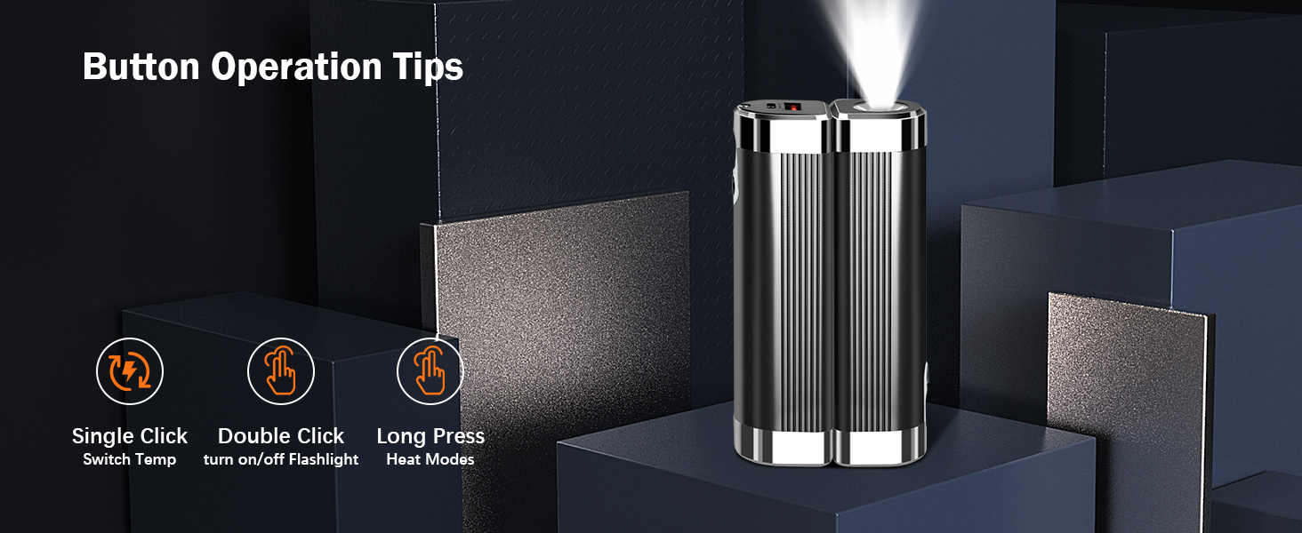 Електричний грілка для рук 2 шт., 10000mAh, USB, 3 рівні нагріву, чорний - для жінок, чоловіків, сім'ї, кемпінгу