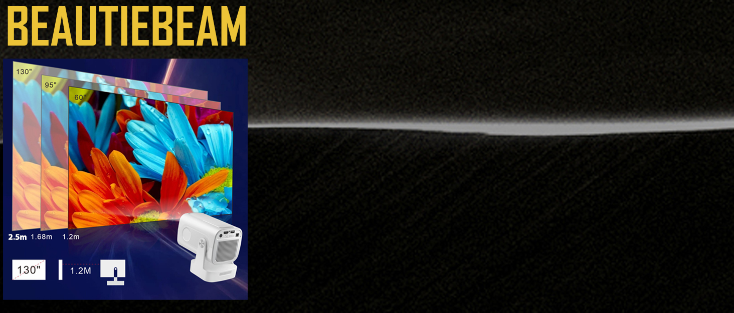 Beautiebeam Beamer: Міні проєктор Full HD 1080P/4K з автотрапецеїдною корекцією, Android 11, Bluetooth 5.0, WiFi 2.4/5G, 180° обертання для дому та на вулицю